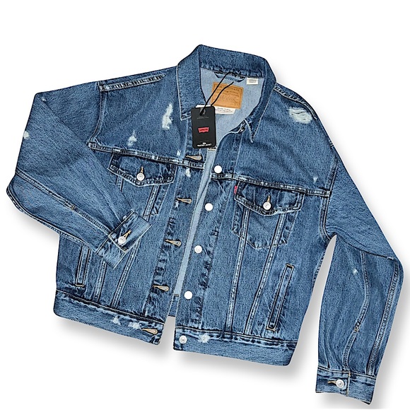 Levis 90’s Trucker Jacket Deconstructed Indigo A1743-0005 - Picture 2 of 14